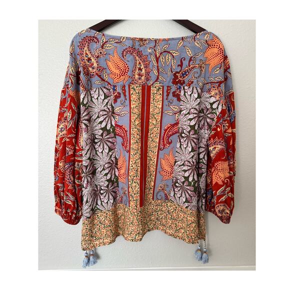 By Anthropologie Sonrisa Paisley Blouse Size Medium - Picture 2 of 6
